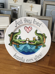 jan salzer art alligator wedding platter