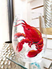 crawfish home decor kitchen michelle's art box stemless wine glass