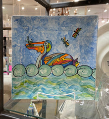 jan salzer art large pelican square platter
