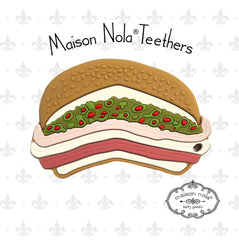 maison nola silicone teethers muffuletta