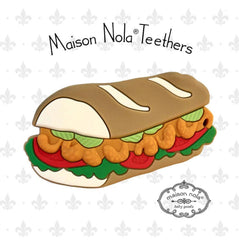 maison nola silicone teethers shrimp poboy