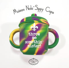 maison nola mardi gras throw me something mister silicone sippy cups