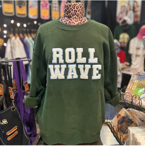 whereable art tulane roll wave raising awareness sweatshirt