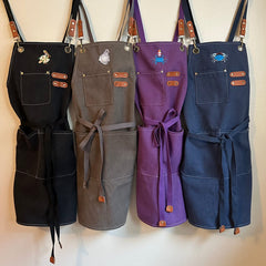 whereable art embroidered canvas apron