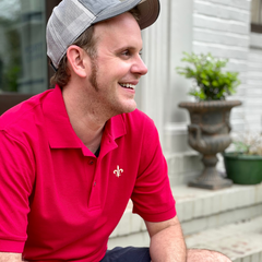 crawfish boil clothing menswear whereable art fleur de lis polo