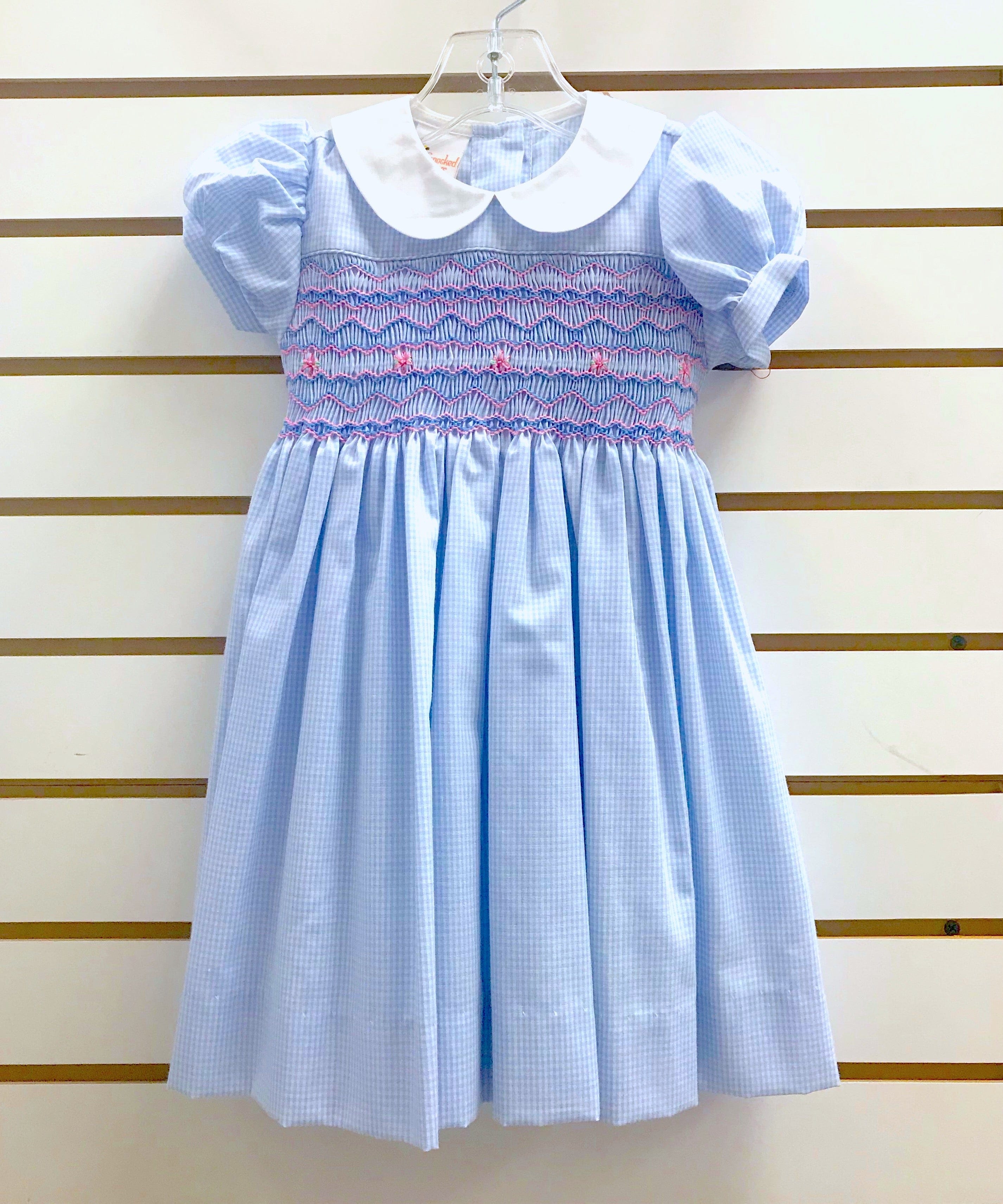 light blue gingham dress
