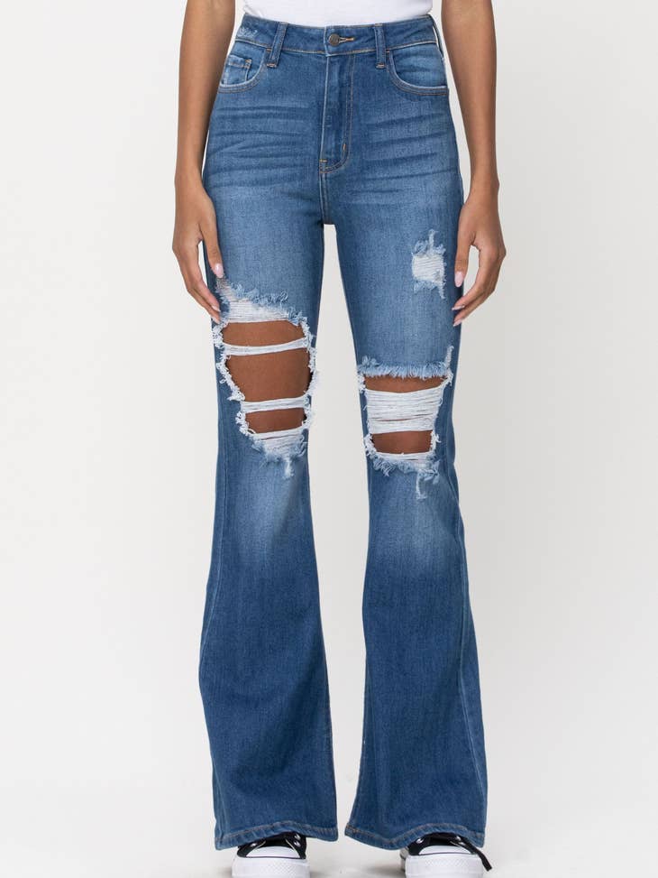 Cello Jeans High Rise Distress Super Flare#N# – Little Miss Muffin ...