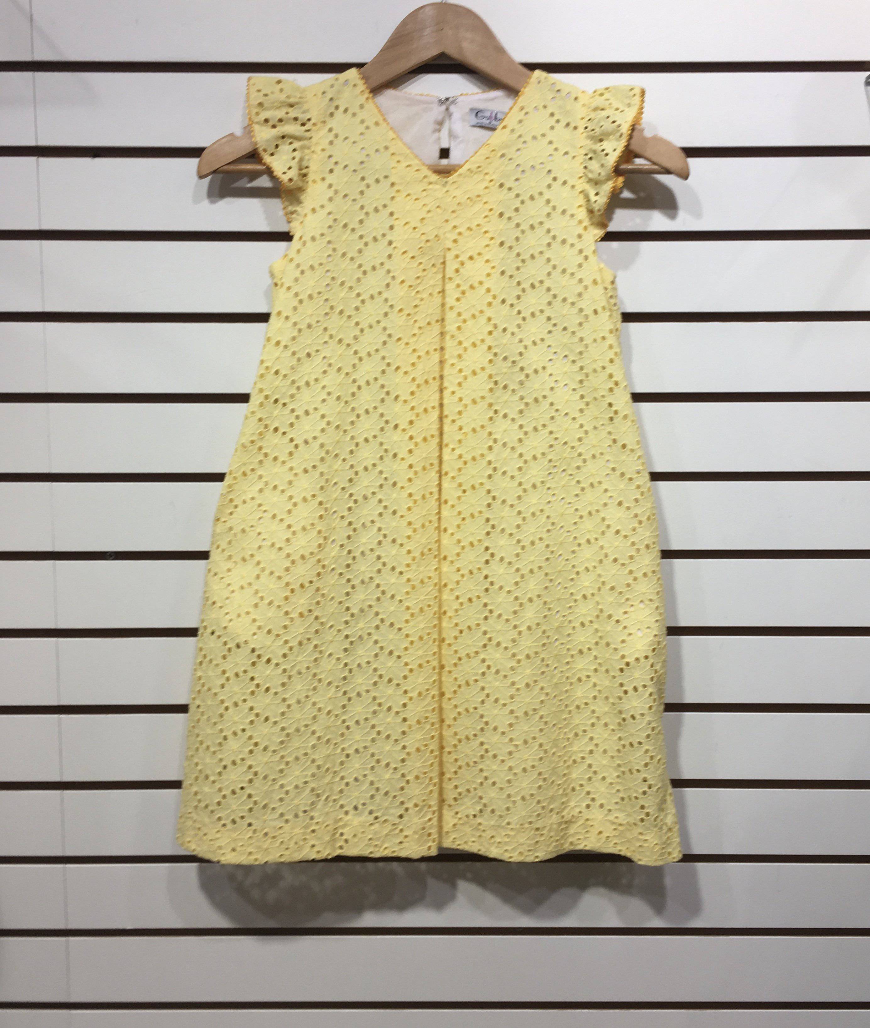 yellow eyelet dress