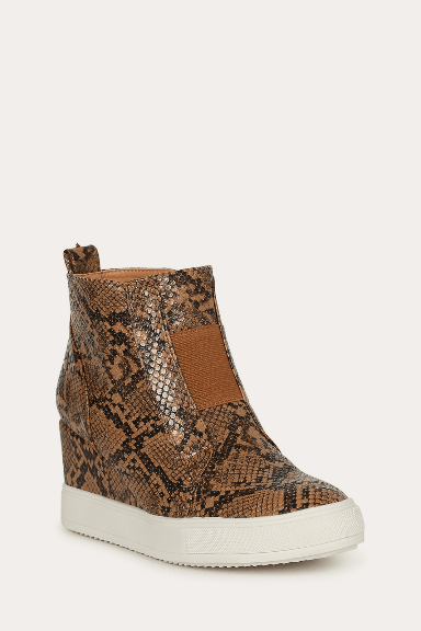 snake wedge sneakers