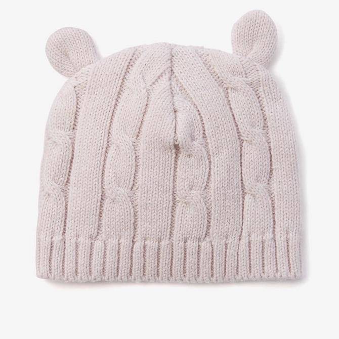 Elegant Baby Cable Knit Baby Hat with 