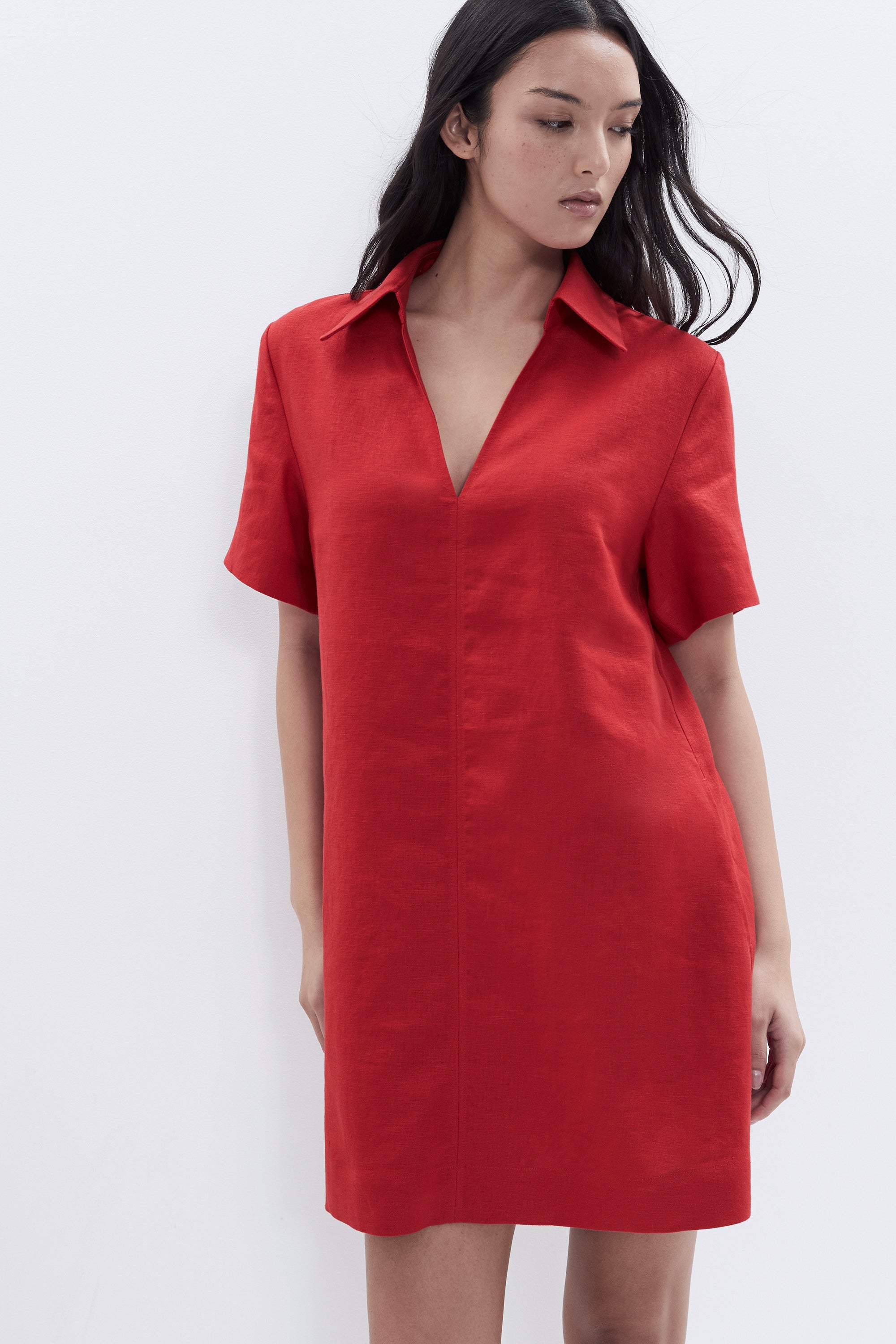 Collared Linen Dress