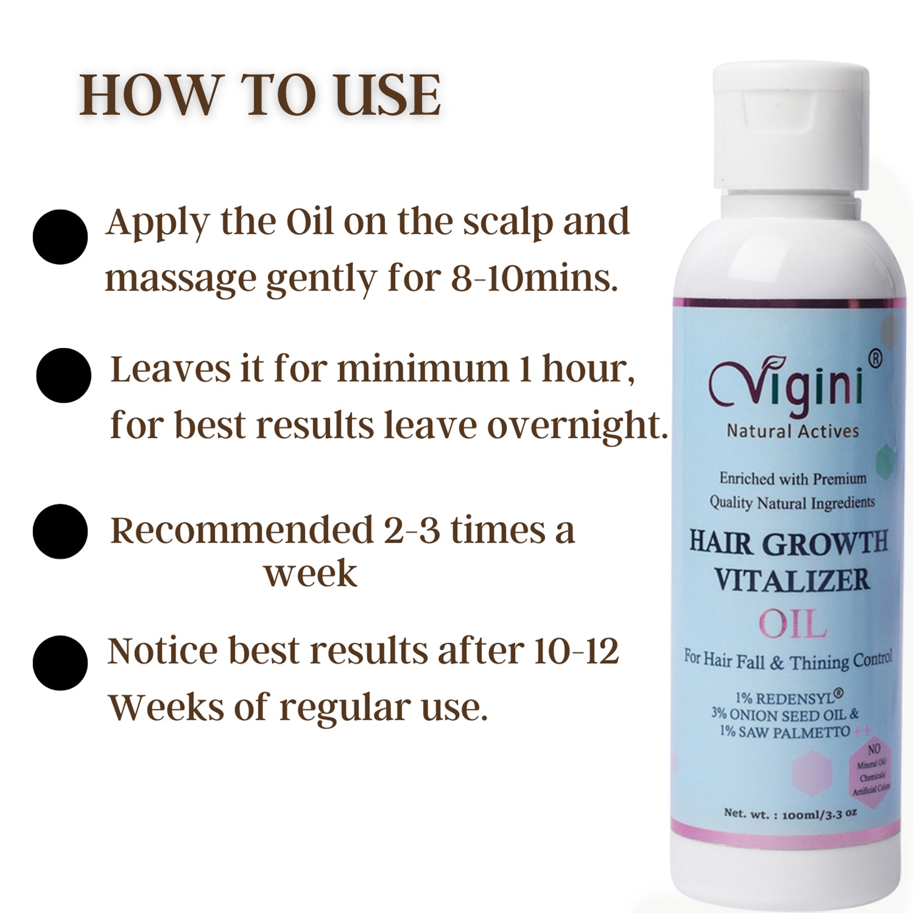 Vigini 1 Redensyl Hair Growth Regowth Vitalizer Oil 100ml  ClickOnCare