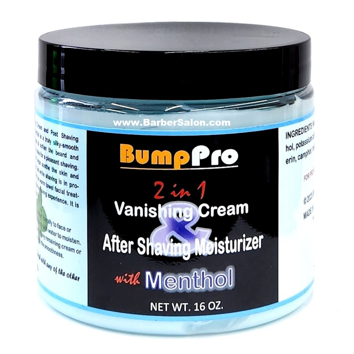 Bump Pro 2in1 Vanishing Cream After Shaving Moisturizer with Menthol 16 oz