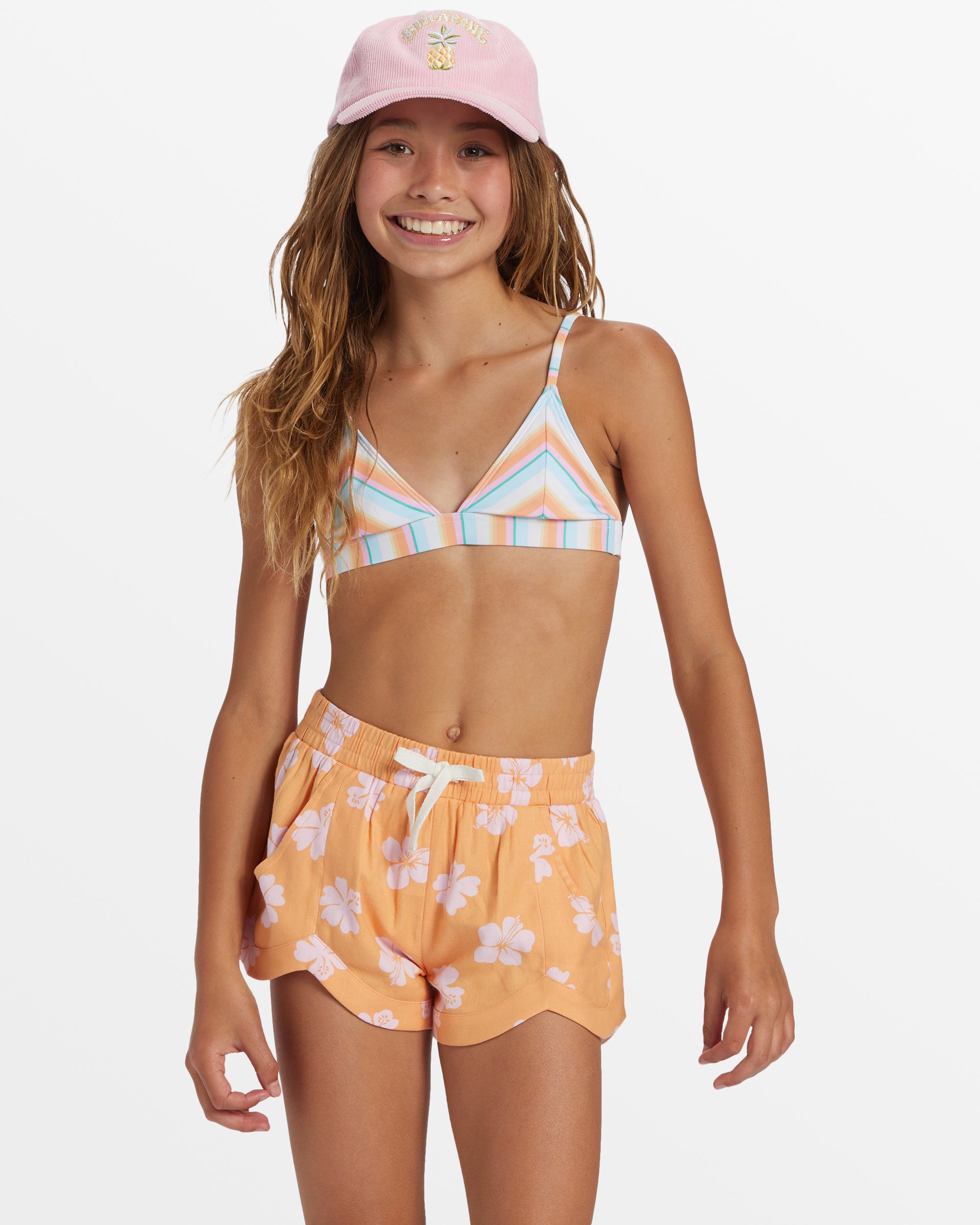 Girl's Mad For You Shorts - Tangy Peach