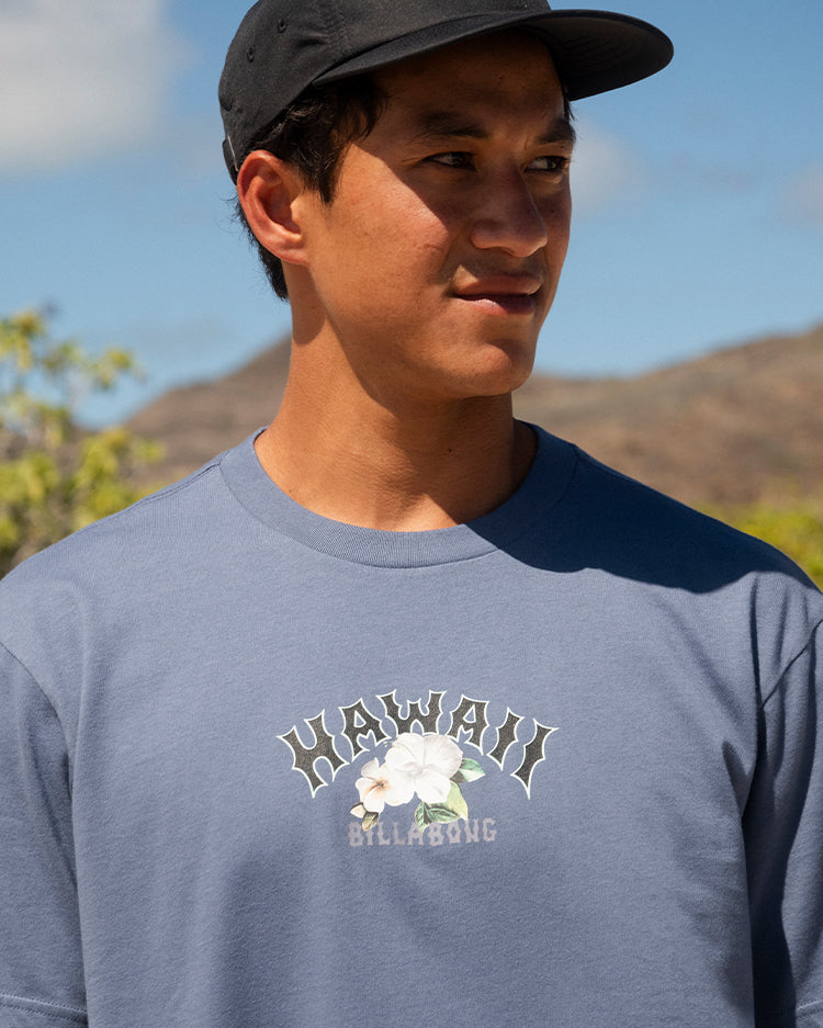 Hawaii Crew Neck T-Shirt - Slate Blue