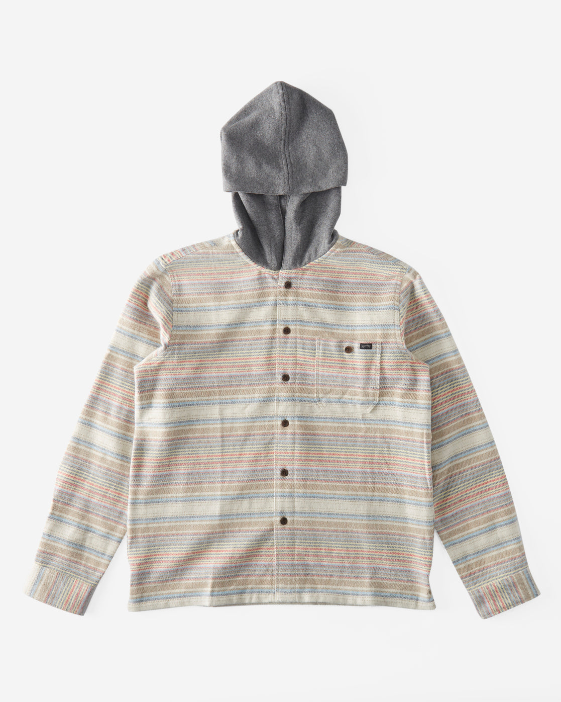 Boys Baja Hooded Flannel Shirt - Oyster