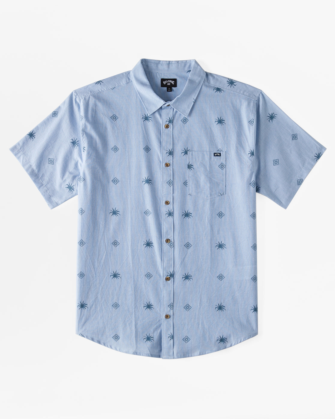 Boys Sundays Mini Short Sleeve Shirt - Blue Suede