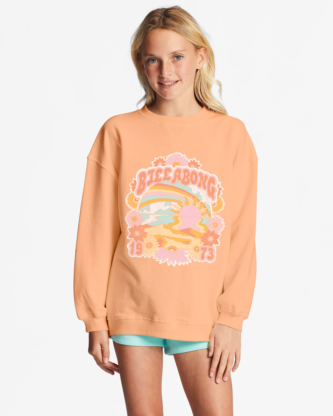 Girls' Making Waves Crewneck Sweatshirt - Light Melon