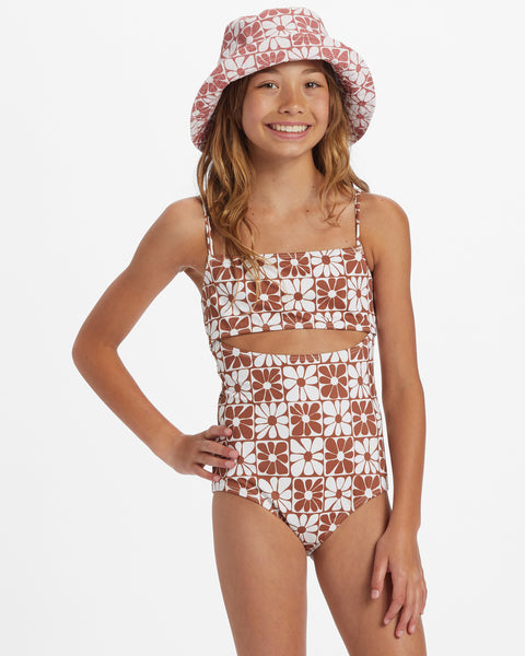 One Piece Kids Swimsuit Custom Matching Flower Girls swimsuits