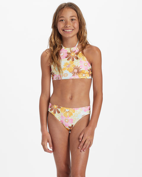 Billabong Carnival Bandeau Swim Set (Ages 8-14) - Girl's