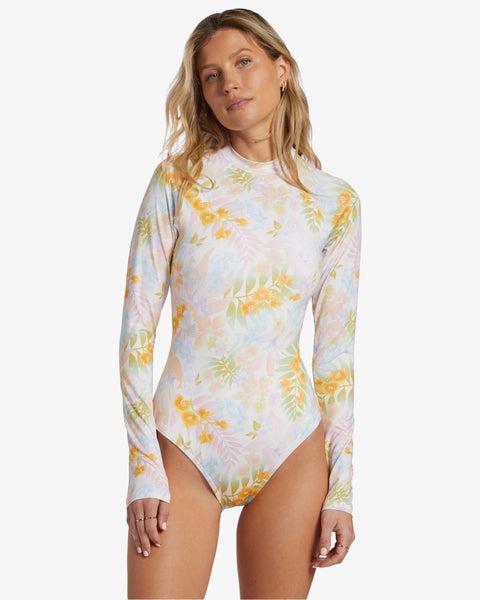 Paradise Cove Long Sleeve One-Piece Swimsuit - Multi