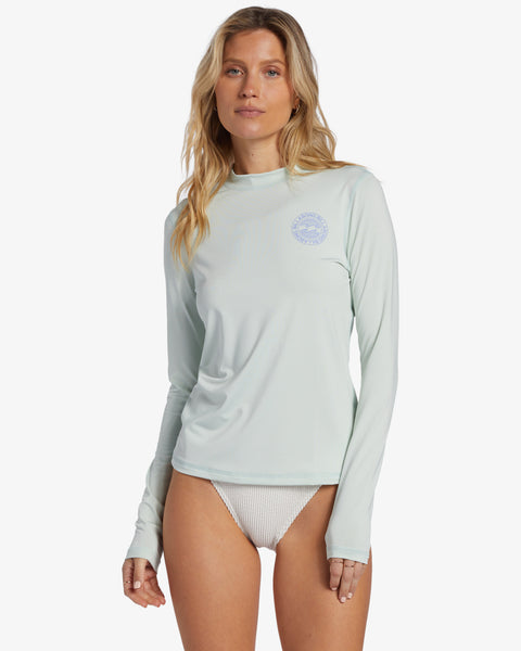 Women's Long Sleeve Swim Wrap Top - Mint”