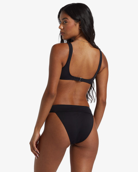 Billabong Sol Searcher high leg scoop bikini bottom in black