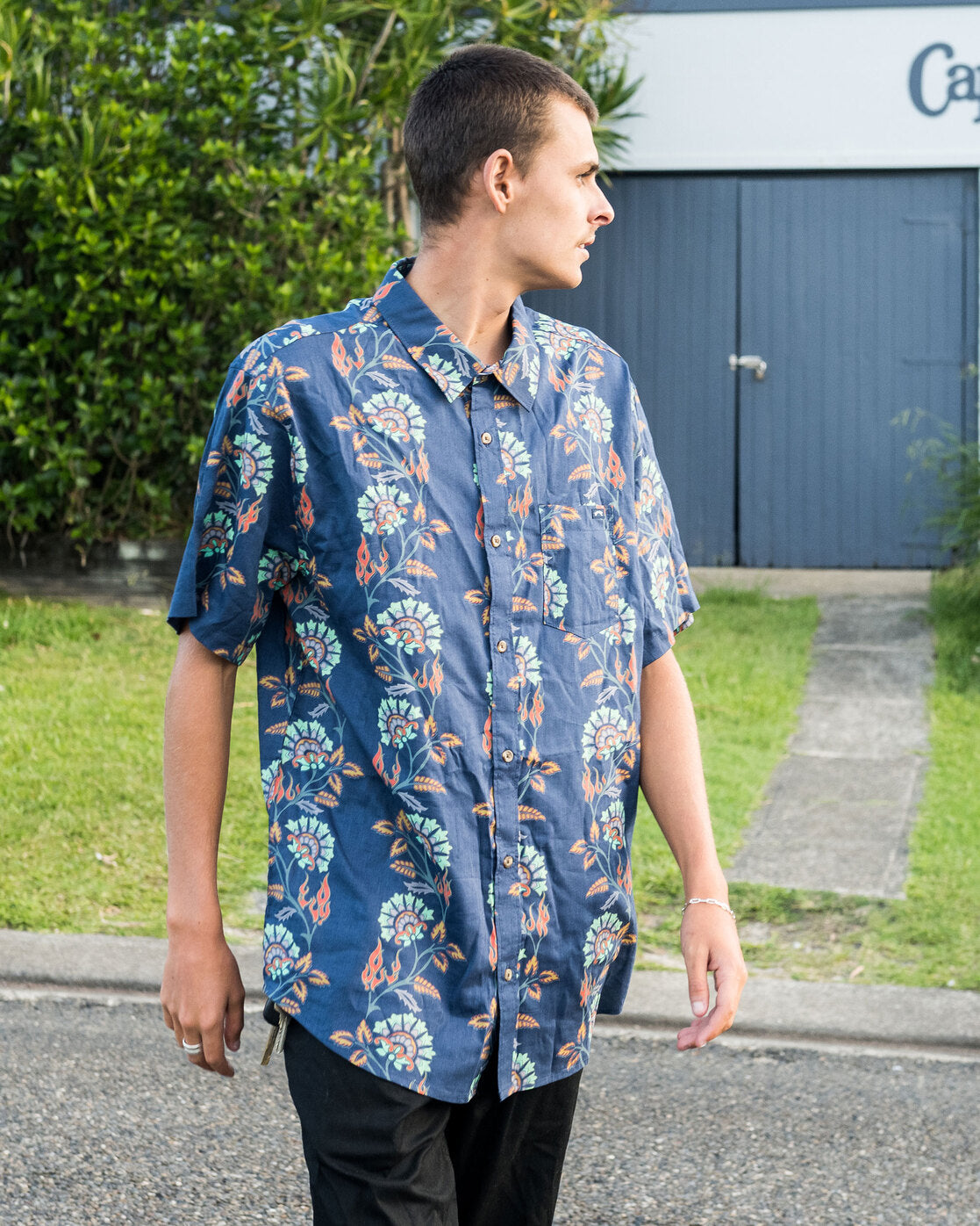 Sundays Short Sleeve Shirt - Dark Blue