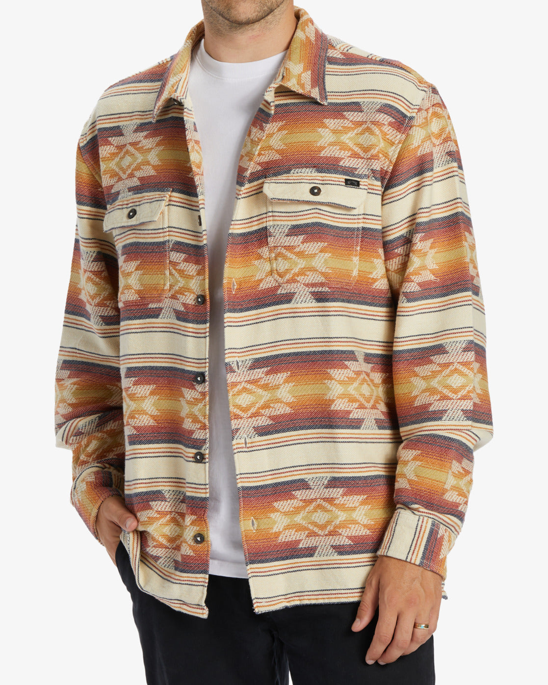 Offshore Jacquard Flannel Long Sleeve Shirt - Gold