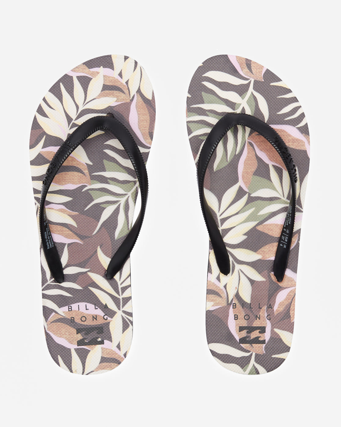 Dama Rubber Flip Flop Sandals - Black Sands