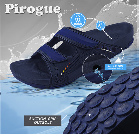 Pirogue water release sole & suction cup outsole