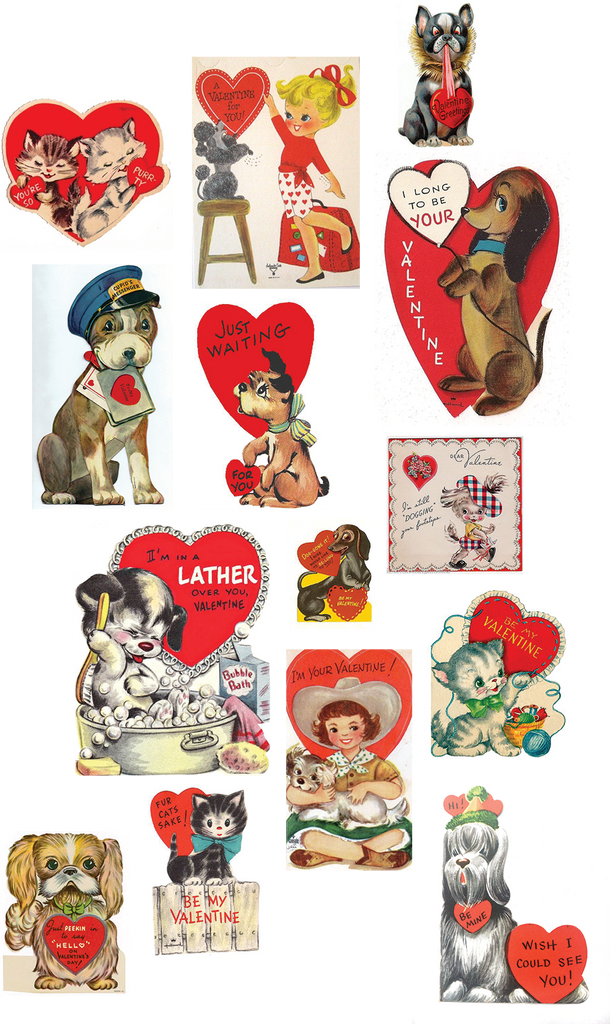 Vintage Valentines Day Dog Cards