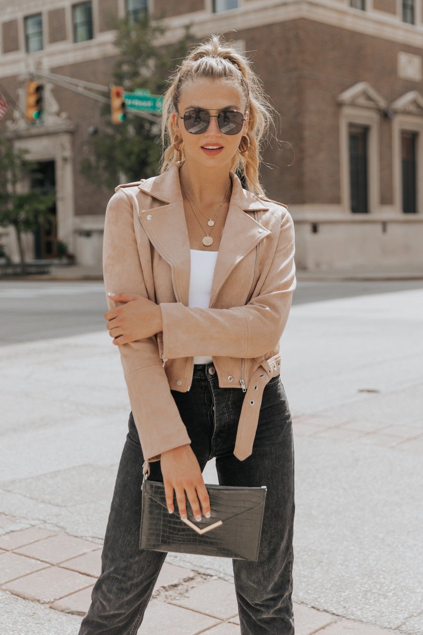 Hallie Vegan Suede Moto Jacket - Magnolia Boutique product image