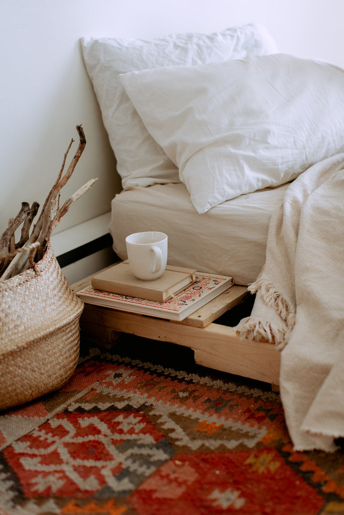 Bett im Boho-Style