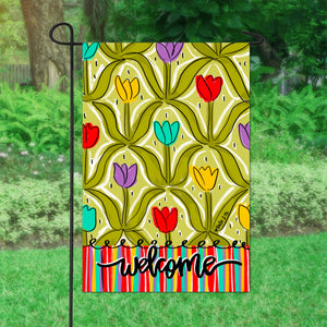Welcome Colorful Tulips Garden Flag - Lolli's Gifts & More