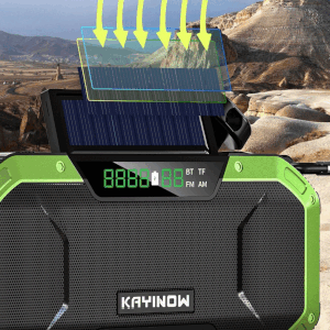 רדיו סולארי נייד משולב פנס ורמקול Bluetooth עוצמתי