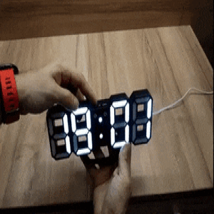 שעון קיר דיגיטלי תלת ממד 3D