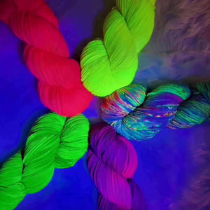 PRE-ORDER Hand Dyed Yarn - Summer Neons Collection - Yarn Dragon Fibers - Neon Green Yarn