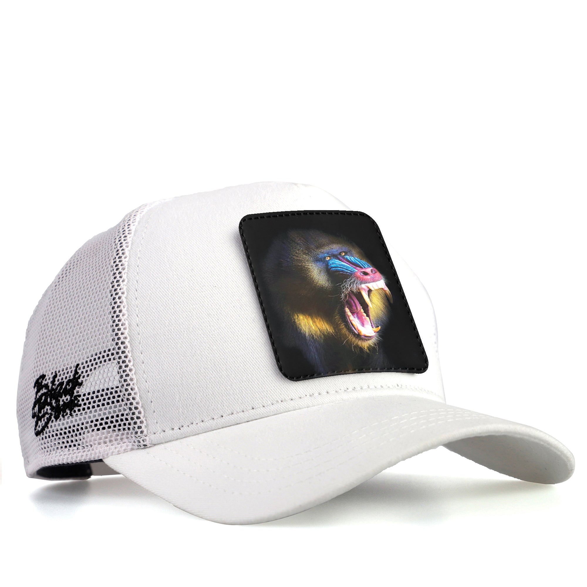BlackBork White Trucker Hat & V1 Furious Mandrillus Patch