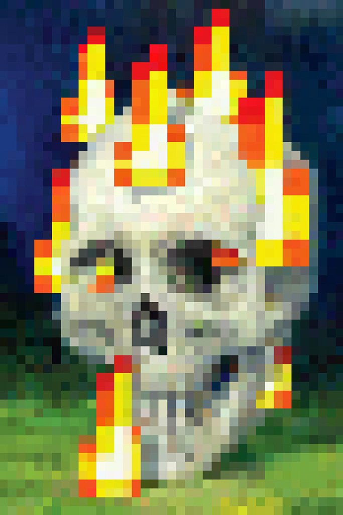 Minecraft Flaming Skull Poster My Hot Posters