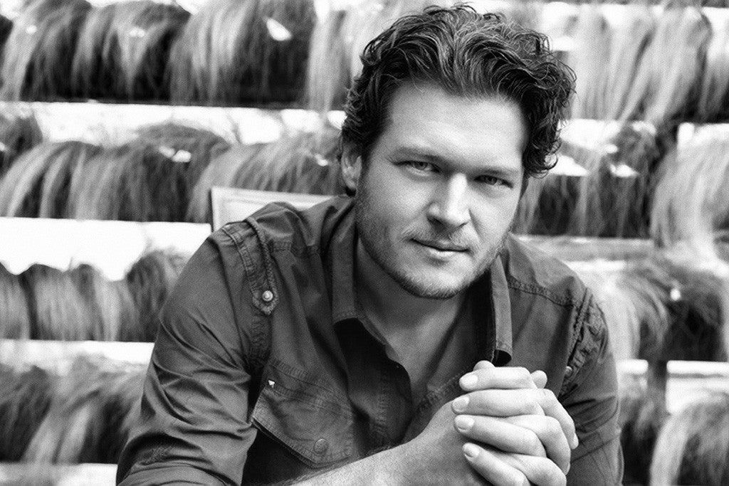 Blake Shelton Black And White Poster My Hot Posters 