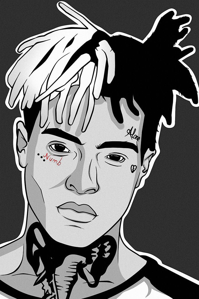 XXXTentacion Black and White Art Poster My Hot Posters