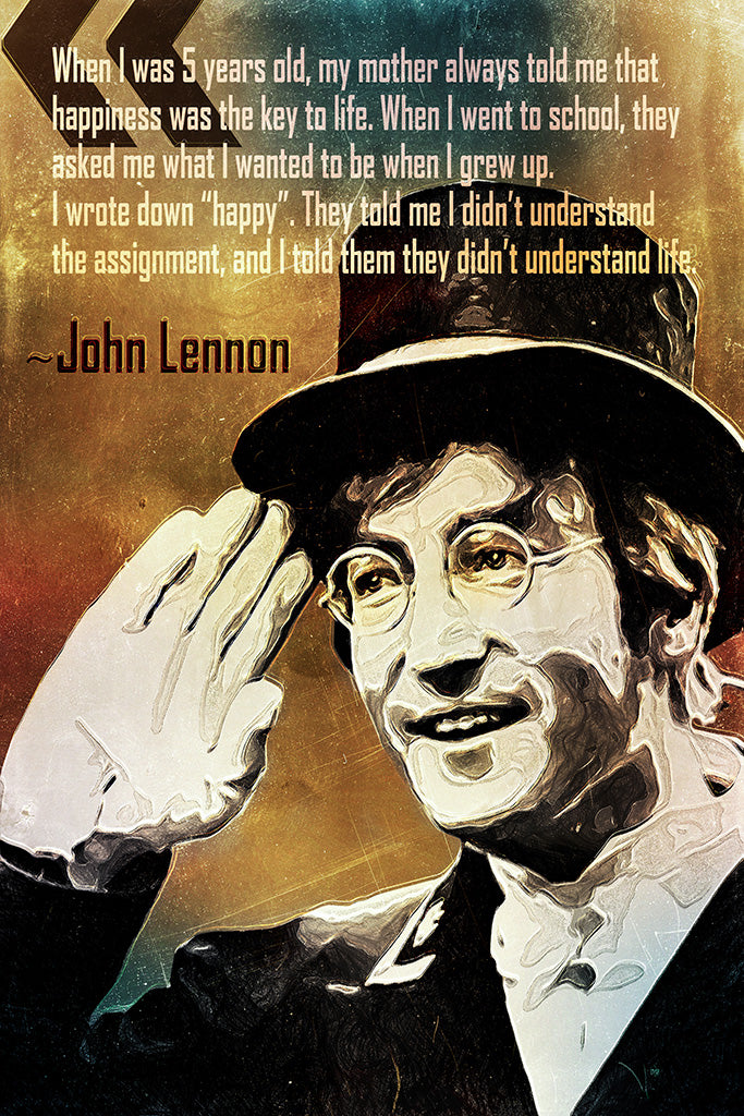 John Lennon Quote When I Was 5 Years Old Poster – My Hot Posters