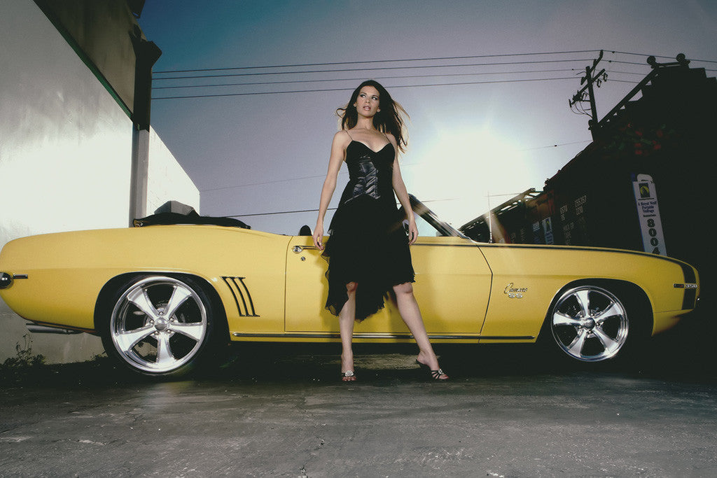 Chevrolet Camaro Brunette Hot Girl Car Poster – My Hot Posters
