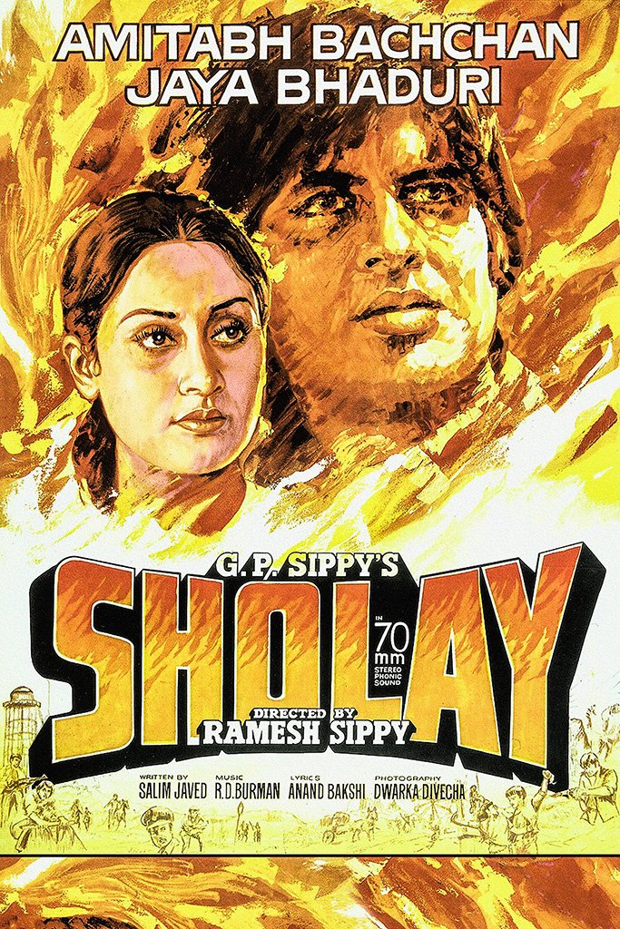 Sholay Hindi Old Film Poster – My Hot Posters