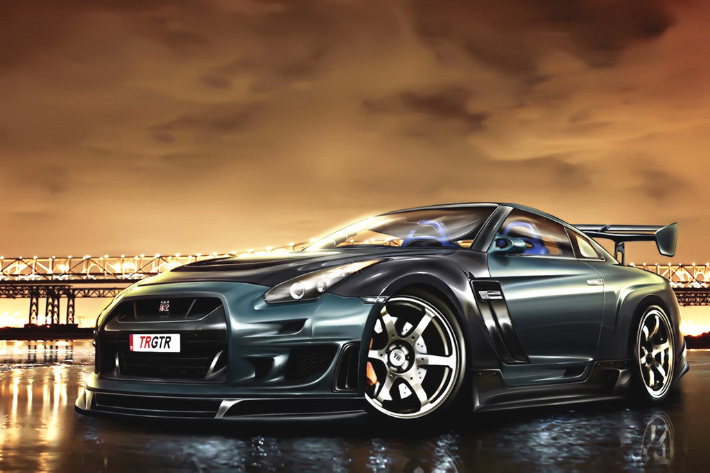 Nissan GTR Night Car Poster – My Hot Posters