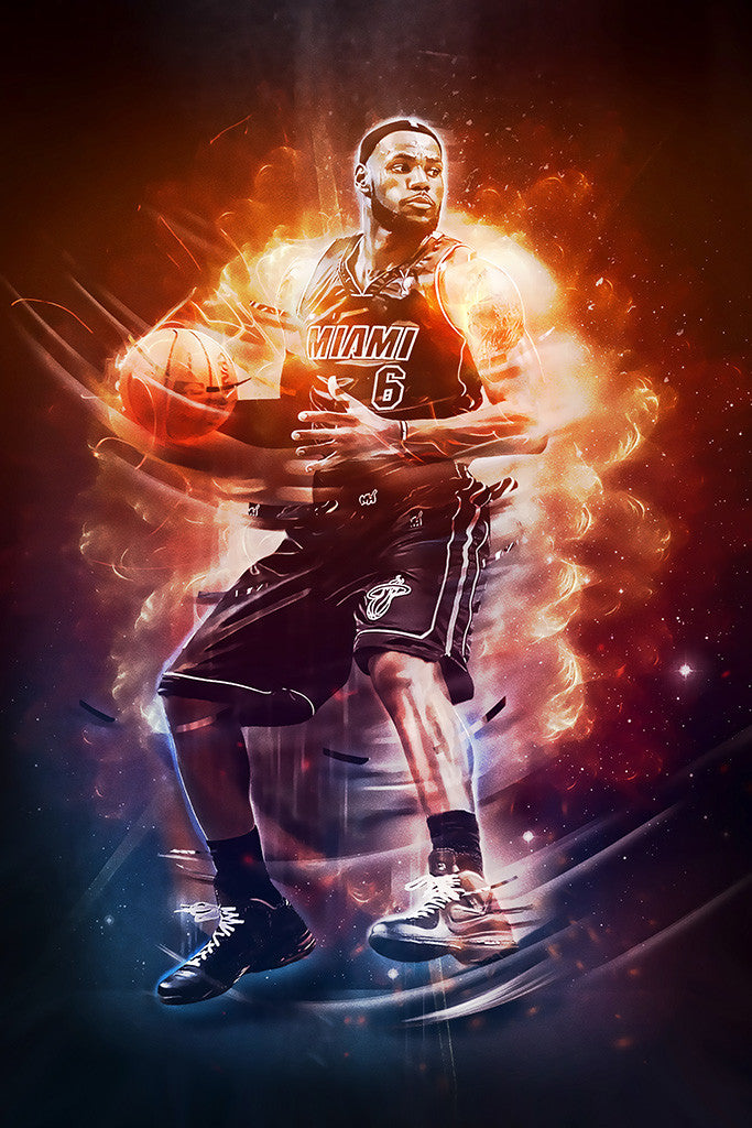 Lebron James Miami Heat Basketball NBA Player Poster – My Hot Posters