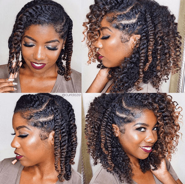 twist-out, flat twist-out, or braid out