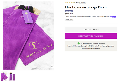 Hair Extension Storage Pouch