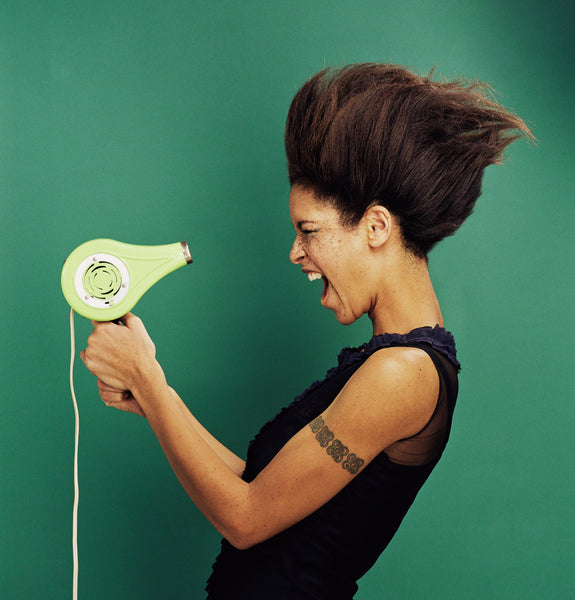 take precautions when blow drying hair